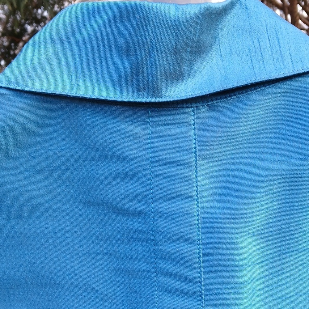 Gumps SAN FRANCISCO 50% Silk Blue Jacket Sz M - Picture 9 of 11